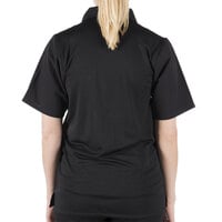 Mercer Culinary Millennia® Black Unisex Customizable Air Short Sleeve Cook Shirt with Full Mesh Back M60200BK - M
