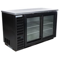 Beverage-Air BB58HC-1-GS-B 59 inch Black Counter Height Sliding Glass Door Back Bar Refrigerator